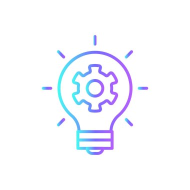 INNOVATION Fintech startup icons with blue gradient outline style