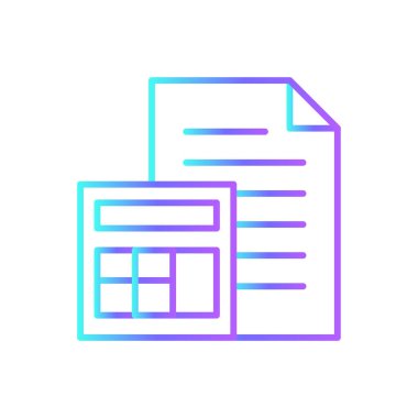 ACCOUNTING Fintech startup icons with blue gradient outline style