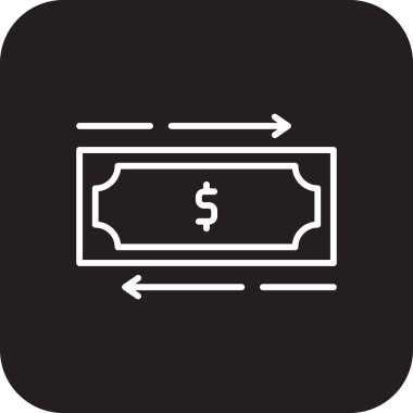 MONEY FLOW Fintech startup icons with black filled line style
