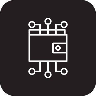 DIGITAL WALLET Fintech startup icons with black filled line style