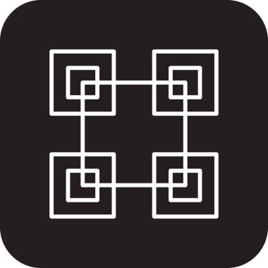 BLOCKCHAIN Fintech startup icons with black filled line style