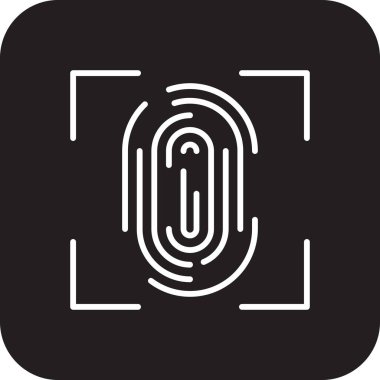 FINGERPRINT Fintech startup icons with black filled line style