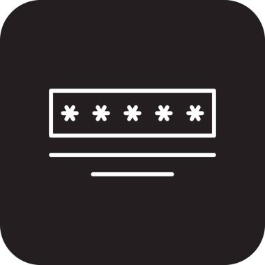 PASSWORD Fintech startup icons with black filled line style