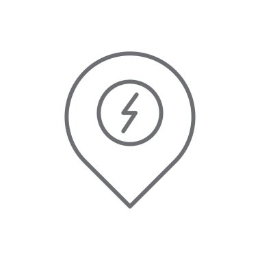 power icon with map point