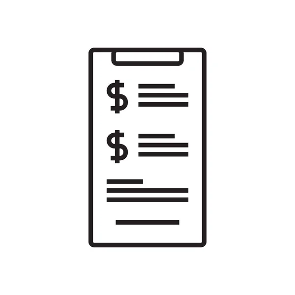 Billing Notification Fintech Startup Icon Black Outline Style — Vettoriale Stock