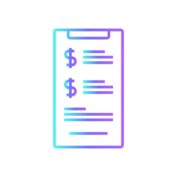 Billing Notification Fintech Startup Icon Blue Gradient Outline Style — Vettoriale Stock