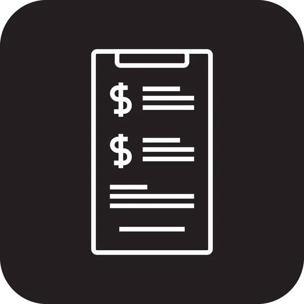 Billing Notification Fintech Startup Icon Black Filled Line Style — Vettoriale Stock