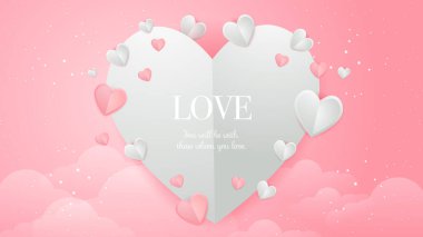 Valentine background with heart shapes decoration element. Vector illustration for social media template, Valentine banner, Women day celebration and much more