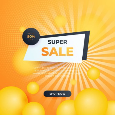 Editable minimal square banner template. Black and yellow background color with stripe line shape. Suitable for social media post and web internet ads. Vector illustration with photo college