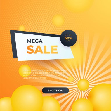 Editable minimal square banner template. Black and yellow background color with stripe line shape. Suitable for social media post and web internet ads. Vector illustration with photo college