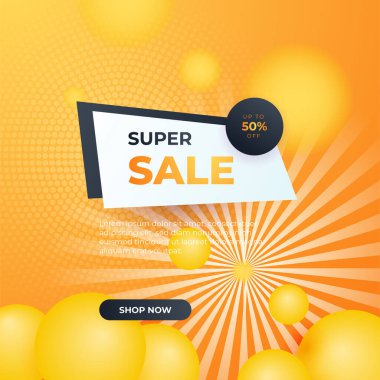 Editable minimal square banner template. Black and yellow background color with stripe line shape. Suitable for social media post and web internet ads. Vector illustration with photo college