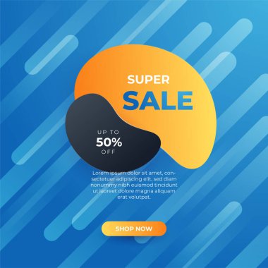 Editable minimal square banner template. Blue and Orange background color with stripe line shape. Suitable for social media post and web internet ads. Vector illustration with photo college