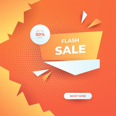 Editable minimal square banner template. Orange background color with stripe line shape. Suitable for social media post and web internet ads. Vector illustration with photo college