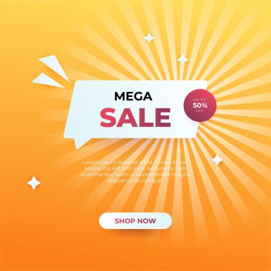 Editable minimal square banner template. Orange background color with stripe line shape. Suitable for social media post and web internet ads. Vector illustration with photo college