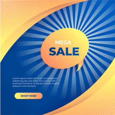 Editable minimal square banner template. Blue and yellow background color with stripe line shape. Suitable for social media post and web internet ads. Vector illustration with photo college