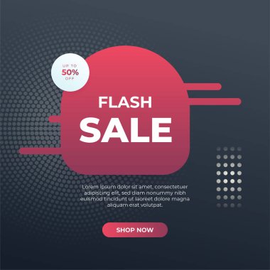 Editable minimal square banner template. Black and red background color with stripe line shape. Suitable for social media post and web internet ads. Vector illustration with photo college