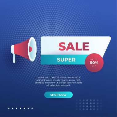 Editable minimal square banner template. Blue background color with stripe line shape. Suitable for social media post and web internet ads. Vector illustration with photo college