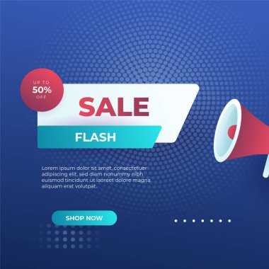 Editable minimal square banner template. Blue background color with stripe line shape. Suitable for social media post and web internet ads. Vector illustration with photo college