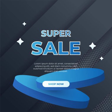 Editable minimal square banner template. Blue and black background color with stripe line shape. Suitable for social media post and web internet ads. Vector illustration with photo college