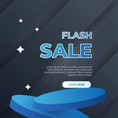 Editable minimal square banner template. Blue and black background color with stripe line shape. Suitable for social media post and web internet ads. Vector illustration with photo college