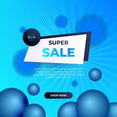 Vector Illustration Promotion Big Super Sale Banner. Discount Design For Newsletter, Poster, Social Media Template, Ads, Black Friday, Special Offer, Summer Sale, Spring Sale, Online Shopping, And Web