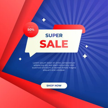 Vector Illustration Promotion Big Super Sale Banner. Discount Design For Newsletter, Poster, Social Media Template, Ads, Black Friday, Special Offer, Summer Sale, Spring Sale, Online Shopping, And Web