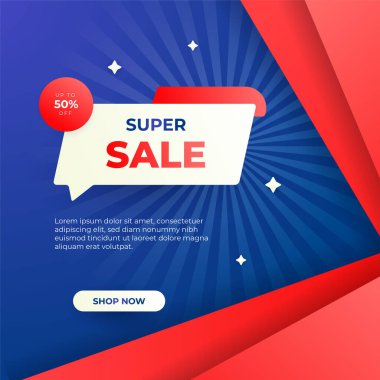 Vector Illustration Promotion Big Super Sale Banner. Discount Design For Newsletter, Poster, Social Media Template, Ads, Black Friday, Special Offer, Summer Sale, Spring Sale, Online Shopping, And Web