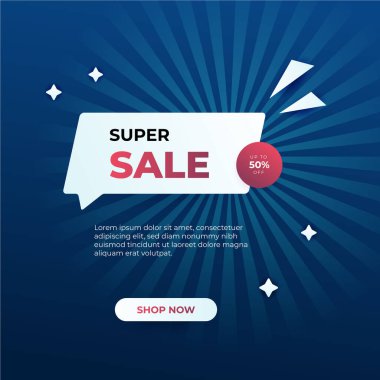Vector Illustration Promotion Big Super Sale Banner. Discount Design For Newsletter, Poster, Social Media Template, Ads, Black Friday, Special Offer, Summer Sale, Spring Sale, Online Shopping, And Web