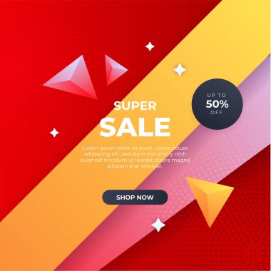 Vector Illustration Promotion Big Super Sale Banner. Discount Design For Newsletter, Poster, Social Media Template, Ads, Black Friday, Special Offer, Summer Sale, Spring Sale, Online Shopping, And Web