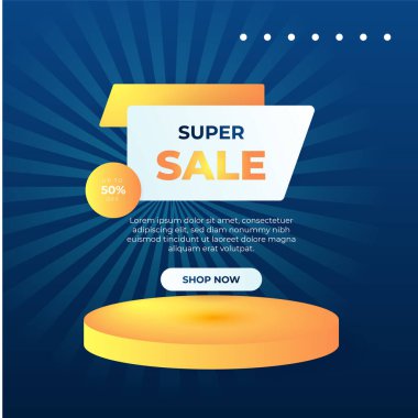Vector Illustration Promotion Big Super Sale Banner. Discount Design For Newsletter, Poster, Social Media Template, Ads, Black Friday, Special Offer, Summer Sale, Spring Sale, Online Shopping, And Web