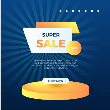 Vector Illustration Promotion Big Super Sale Banner. Discount Design For Newsletter, Poster, Social Media Template, Ads, Black Friday, Special Offer, Summer Sale, Spring Sale, Online Shopping, And Web