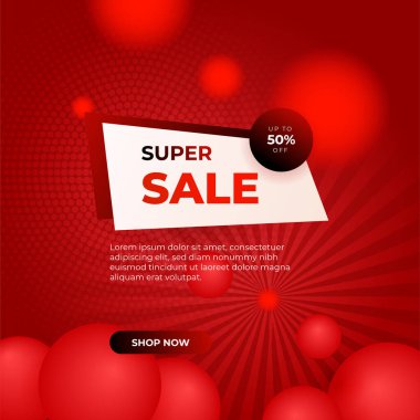 Vector Illustration Promotion Big Super Sale Banner. Discount Design For Newsletter, Poster, Social Media Template, Ads, Black Friday, Special Offer, Summer Sale, Spring Sale, Online Shopping, And Web