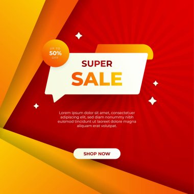 Vector Illustration Promotion Big Super Sale Banner. Discount Design For Newsletter, Poster, Social Media Template, Ads, Black Friday, Special Offer, Summer Sale, Spring Sale, Online Shopping, And Web