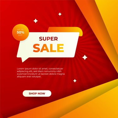 Vector Illustration Promotion Big Super Sale Banner. Discount Design For Newsletter, Poster, Social Media Template, Ads, Black Friday, Special Offer, Summer Sale, Spring Sale, Online Shopping, And Web