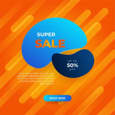 Vector Illustration Promotion Big Super Sale Banner. Discount Design For Newsletter, Poster, Social Media Template, Ads, Black Friday, Special Offer, Summer Sale, Spring Sale, Online Shopping, And Web