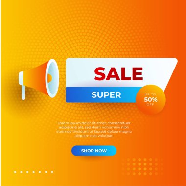Vector Illustration Promotion Big Super Sale Banner. Discount Design For Newsletter, Poster, Social Media Template, Ads, Black Friday, Special Offer, Summer Sale, Spring Sale, Online Shopping, And Web