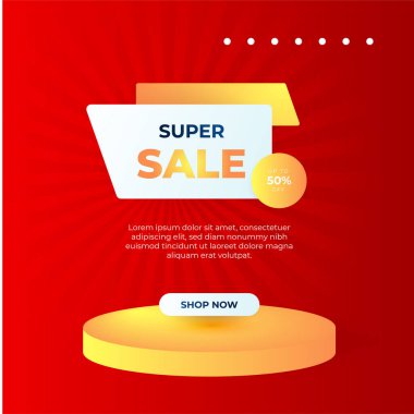 Vector Illustration Promotion Big Super Sale Banner. Discount Design For Newsletter, Poster, Social Media Template, Ads, Black Friday, Special Offer, Summer Sale, Spring Sale, Online Shopping, And Web