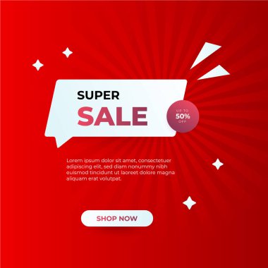 Vector Illustration Promotion Big Super Sale Banner. Discount Design For Newsletter, Poster, Social Media Template, Ads, Black Friday, Special Offer, Summer Sale, Spring Sale, Online Shopping, And Web