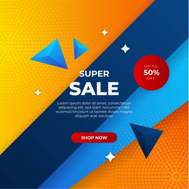 Vector Illustration Promotion Big Super Sale Banner. Discount Design For Newsletter, Poster, Social Media Template, Ads, Black Friday, Special Offer, Summer Sale, Spring Sale, Online Shopping, And Web