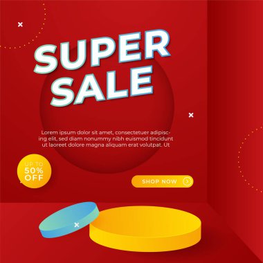 Sale and design background set with colorful abstract shapes. Special offer mega sale background template. Vector illustration promotion big super sale banner. Discount design for poster and web.