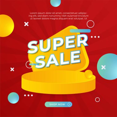 Sale and design background set with colorful abstract shapes. Special offer mega sale background template. Vector illustration promotion big super sale banner. Discount design for poster and web.