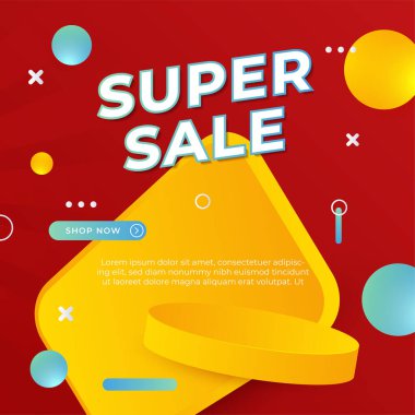 Sale and design background set with colorful abstract shapes. Special offer mega sale background template. Vector illustration promotion big super sale banner. Discount design for poster and web.