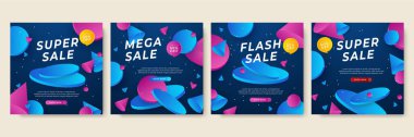 Vector Illustration Promotion Big Super Sale Banner. Discount Design For Newsletter, Poster, Social Media Template, Ads, Black Friday, Special Offer, Summer Sale, Spring Sale, Online Shopping, And Web
