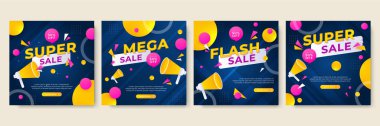 Vector Illustration Promotion Big Super Sale Banner. Discount Design For Newsletter, Poster, Social Media Template, Ads, Black Friday, Special Offer, Summer Sale, Spring Sale, Online Shopping, And Web
