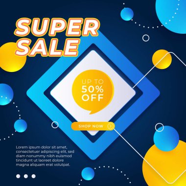 Vector Illustration Promotion Big Super Sale Banner. Discount Design For Newsletter, Poster, Social Media Template, Ads, Black Friday, Special Offer, Summer Sale, Spring Sale, Online Shopping, And Web