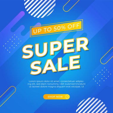 Vector Illustration Promotion Big Super Sale Banner. Discount Design For Newsletter, Poster, Social Media Template, Ads, Black Friday, Special Offer, Summer Sale, Spring Sale, Online Shopping, And Web