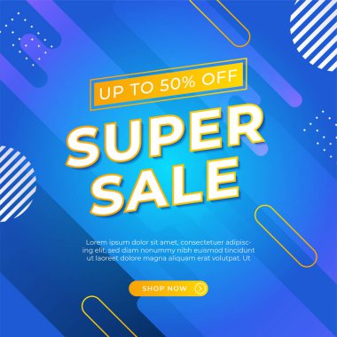 Vector Illustration Promotion Big Super Sale Banner. Discount Design For Newsletter, Poster, Social Media Template, Ads, Black Friday, Special Offer, Summer Sale, Spring Sale, Online Shopping, And Web