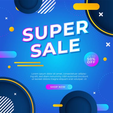 Vector Illustration Promotion Big Super Sale Banner. Discount Design For Newsletter, Poster, Social Media Template, Ads, Black Friday, Special Offer, Summer Sale, Spring Sale, Online Shopping, And Web