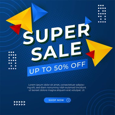 Vector Illustration Promotion Big Super Sale Banner. Discount Design For Newsletter, Poster, Social Media Template, Ads, Black Friday, Special Offer, Summer Sale, Spring Sale, Online Shopping, And Web