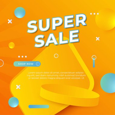 Vector Illustration Promotion Big Super Sale Banner. Discount Design For Newsletter, Poster, Social Media Template, Ads, Black Friday, Special Offer, Summer Sale, Spring Sale, Online Shopping, And Web